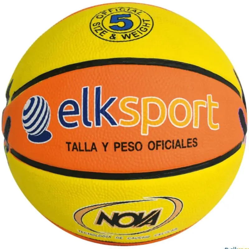 Elk Sport Nova Balón minibasket manos dibujadas Nova | Talla 5| Balones Iniciación Baloncesto|Baloncesto
