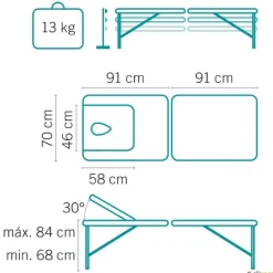 Camilla plegable con respaldo abatible| Medicina Deportiva|Camillas