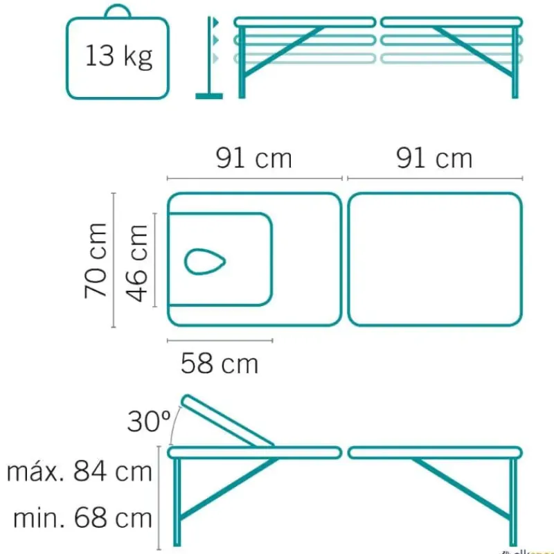 Camilla plegable con respaldo abatible| Medicina Deportiva|Camillas