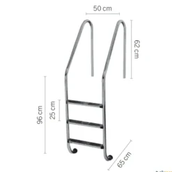 Escalera acceso estándar 3 peldaños| Equipamiento Piscina