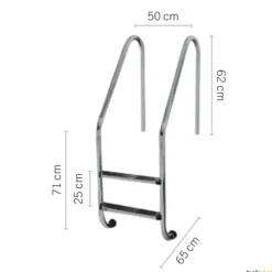 Escalera acceso estándar 2 peldaños| Equipamiento Piscina