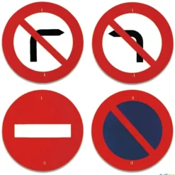 Señales de tráfico prohibición (4 unidades)| Psicomotricidad|Señalítica