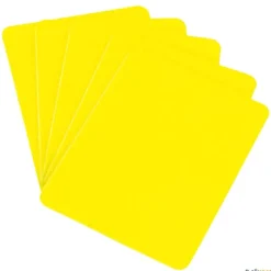 Tarjetas árbitro amarillas (5 unidades)| Arbitraje Deportivo|Fútbol Sala